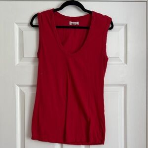 Velvet by Graham & Spencer Red Scoop Neck Tank Top